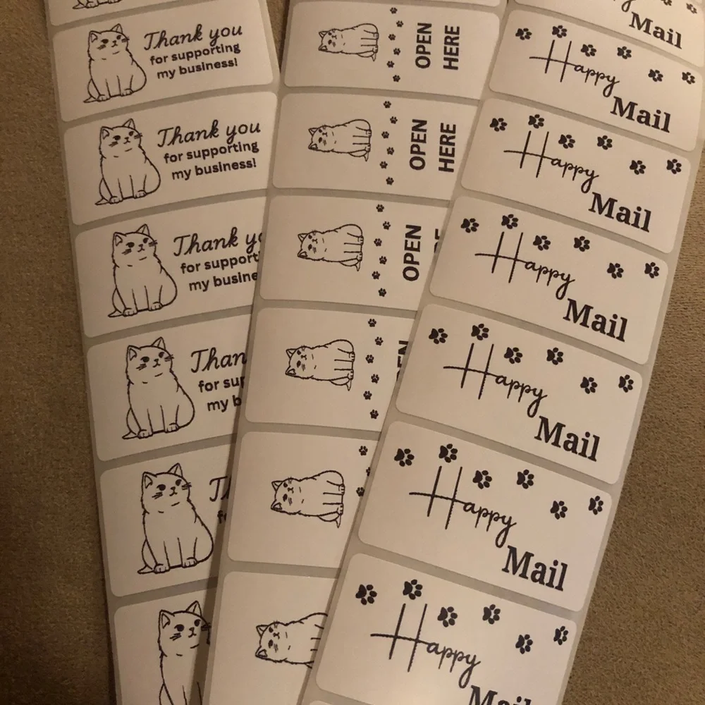 30 Custom Cat and Happy Mail Stickers